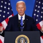 President Joe Biden holds rare solo press conference